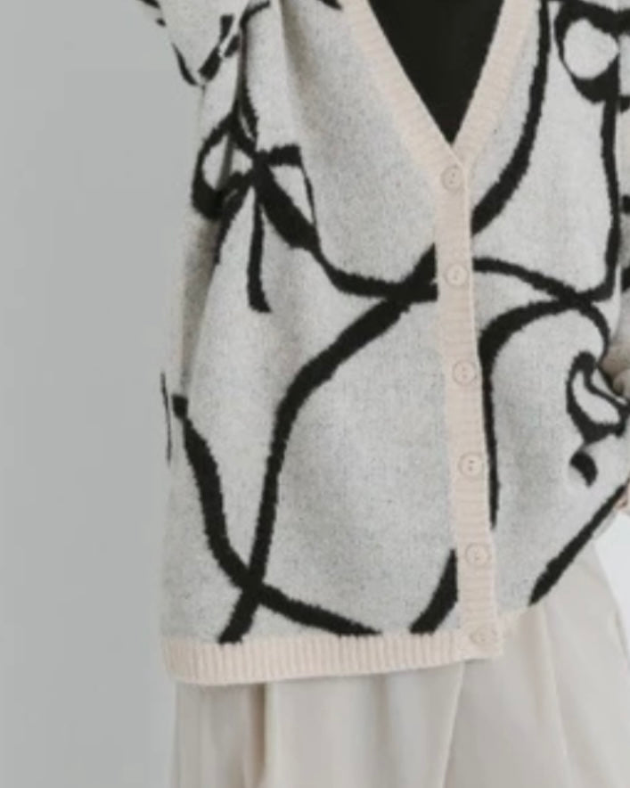 cool ribbon knit cardigan