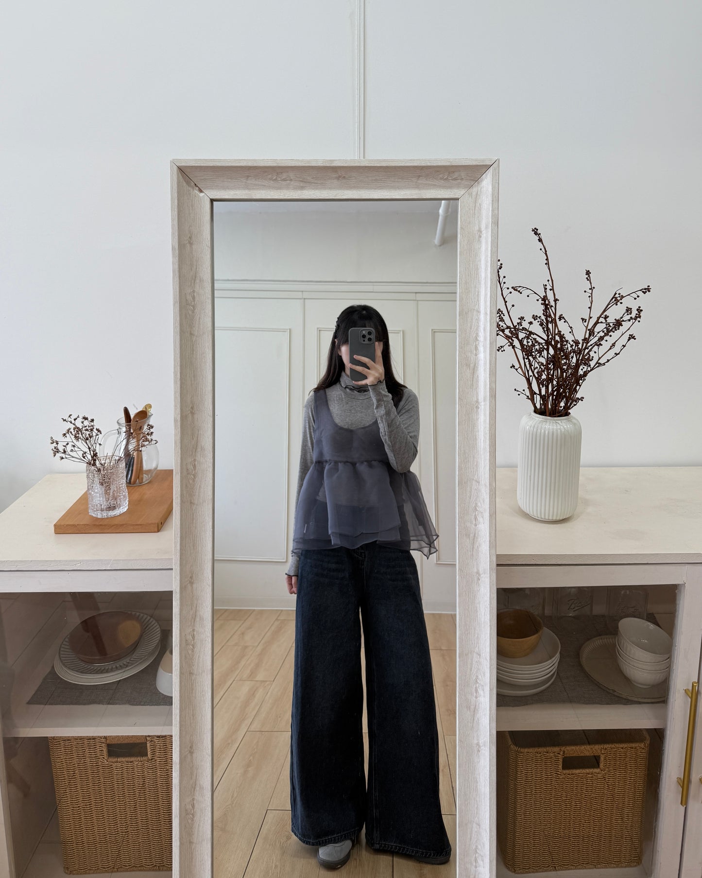 雙層ruffle高領打底