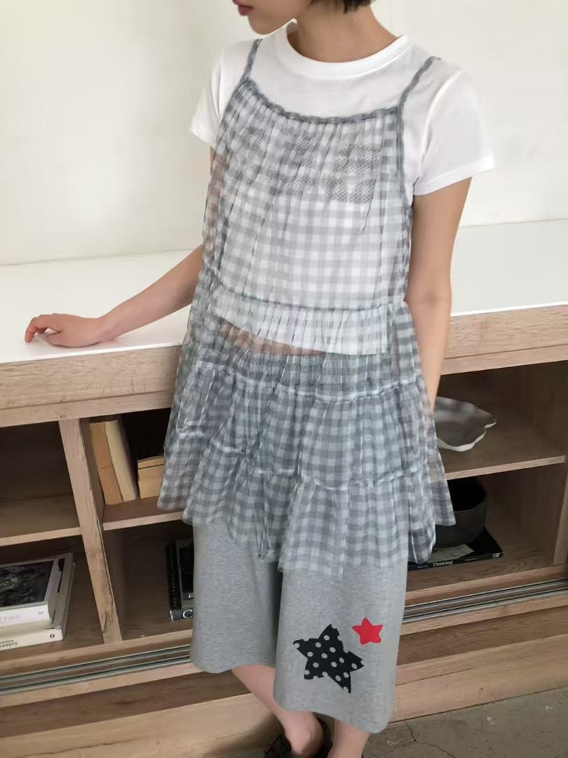 透紗格仔吊帶layer