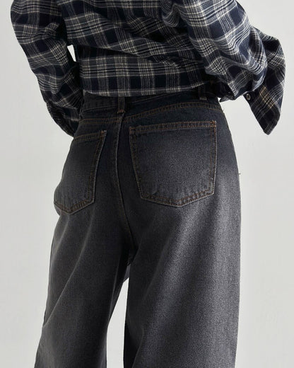 寬鬆微喇叭牛仔褲