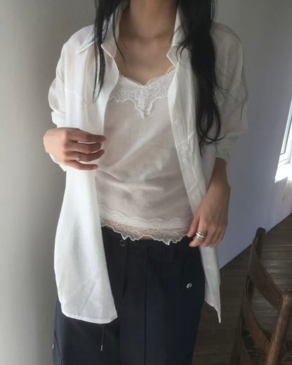 茸茸lace背心