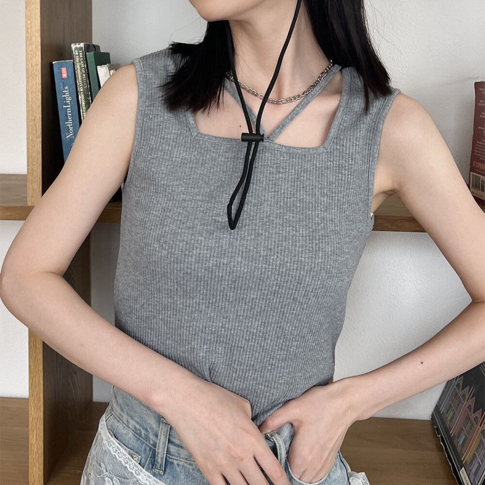 掛脖粗帶背心