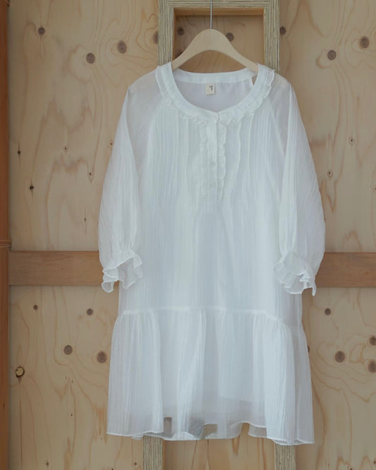Dint Frill Shirring Dress