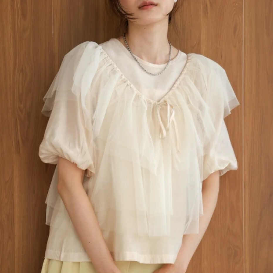 百搭薄紗兩件top