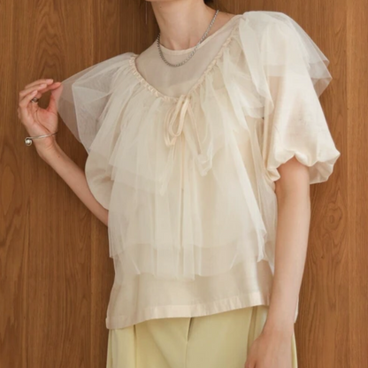 百搭薄紗兩件top