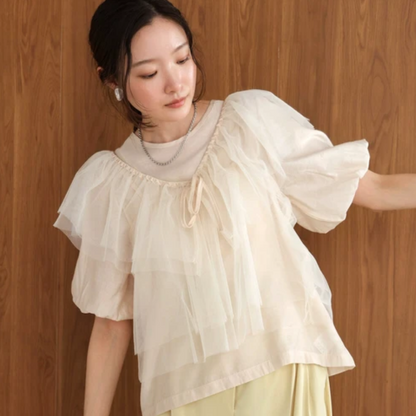 百搭薄紗兩件top
