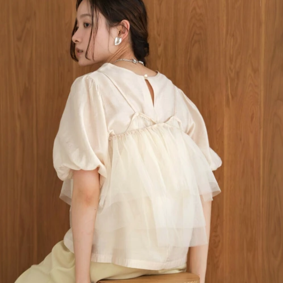 百搭薄紗兩件top