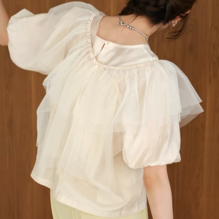 百搭薄紗兩件top