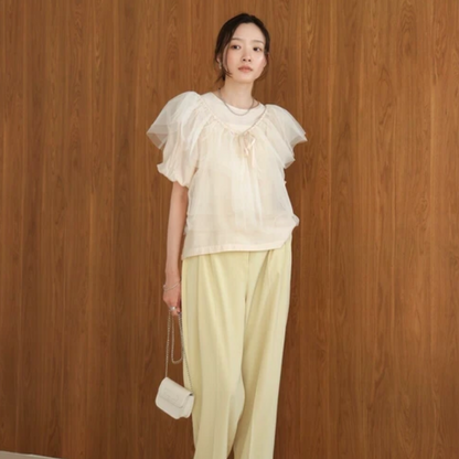 百搭薄紗兩件top