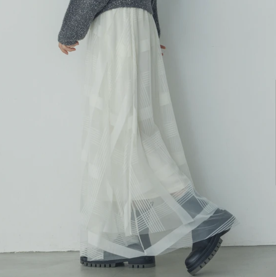 格仔透紗裙