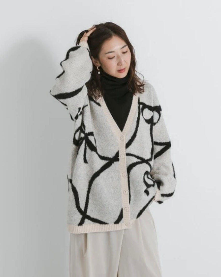 cool ribbon knit cardigan