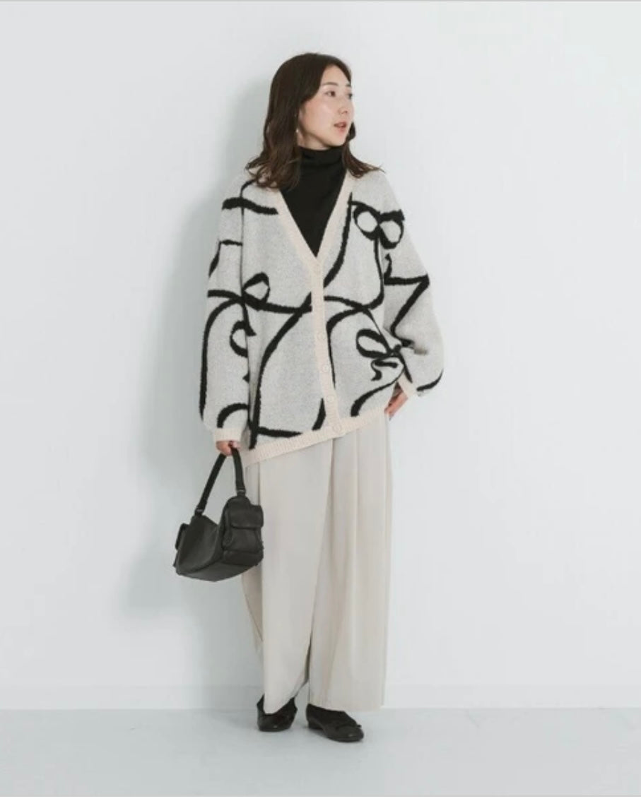 cool ribbon knit cardigan