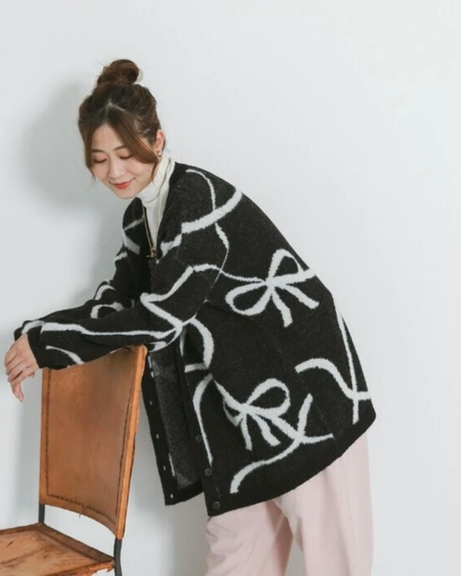 cool ribbon knit cardigan