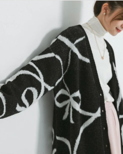 cool ribbon knit cardigan