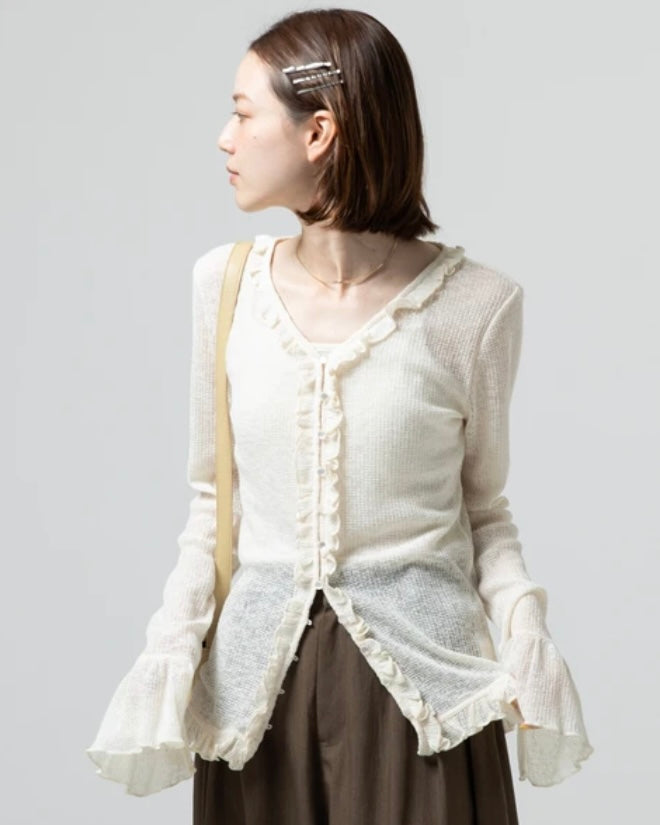 Milk milk ruffle cardigan