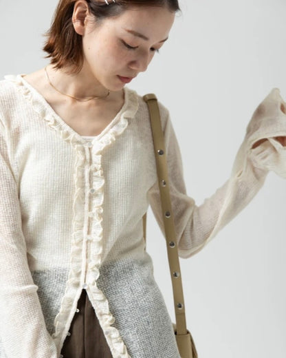 Milk milk ruffle cardigan