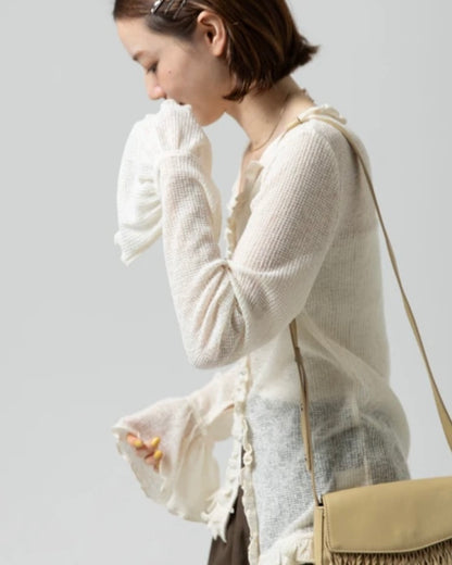 Milk milk ruffle cardigan