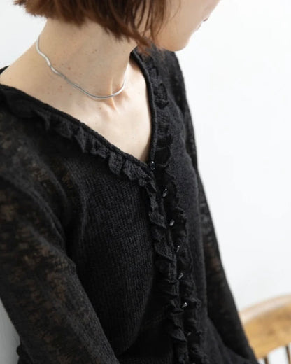 Milk milk ruffle cardigan