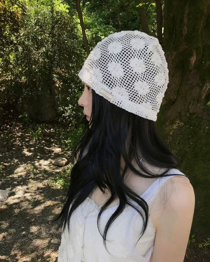 Floral mesh hat