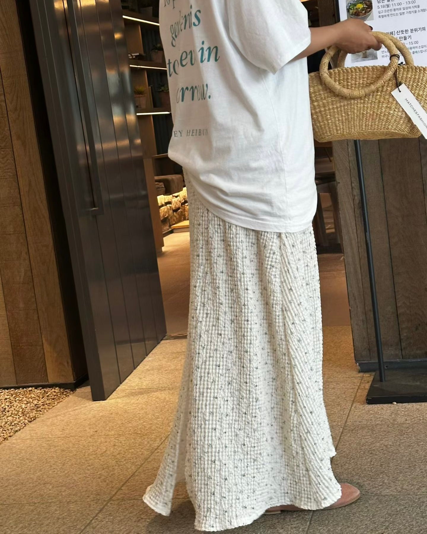 floral waffle mermaid skirt