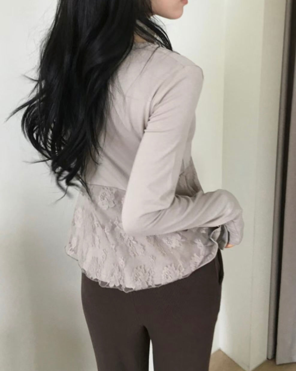 🍂autumn top(with lace scarf)