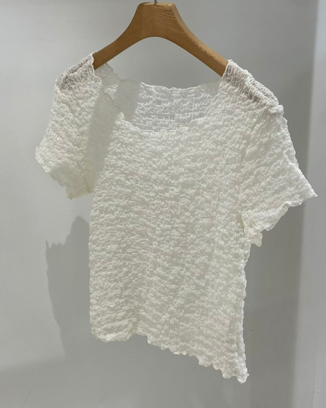 玻璃感皺皺tee