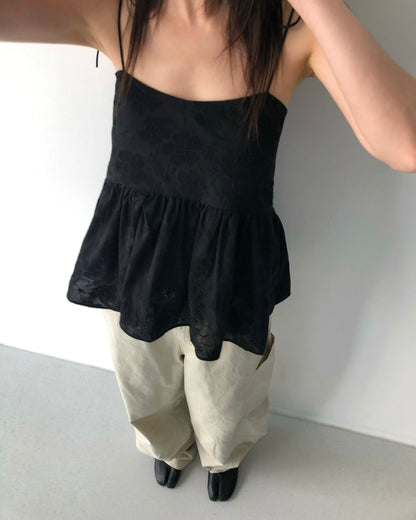 暗花綁帶吊帶