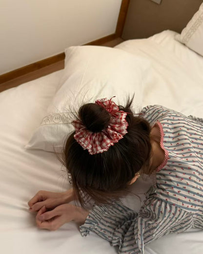 桃心格子髮圈🍒