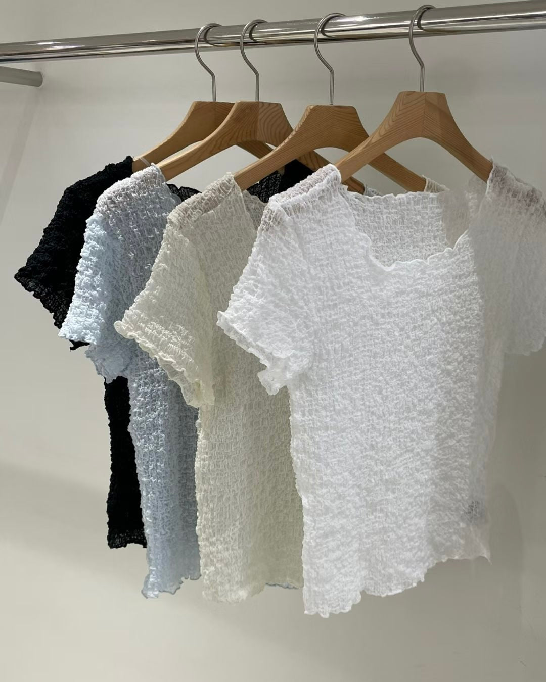 玻璃感皺皺tee