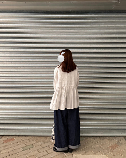 荷葉邊手袖傘型top