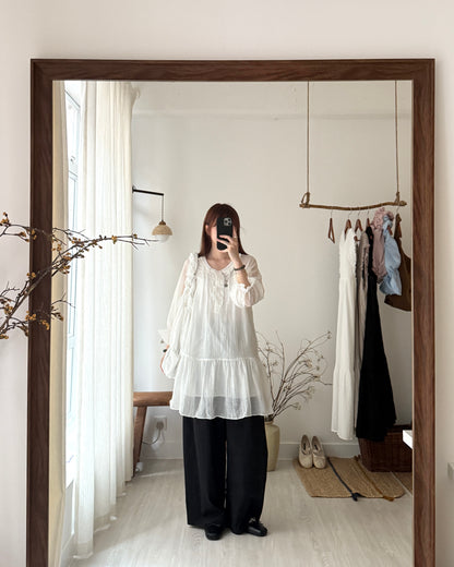 Dint Frill Shirring Dress