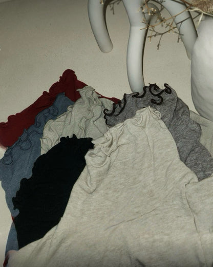 雙層ruffle高領打底