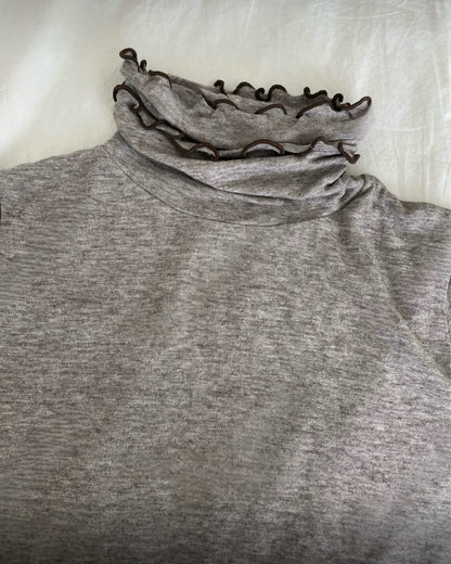 雙層ruffle高領打底