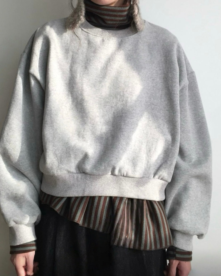 不對稱條紋高領top