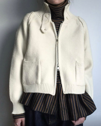 不對稱條紋高領top