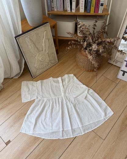 輕薄暗紋圓領top