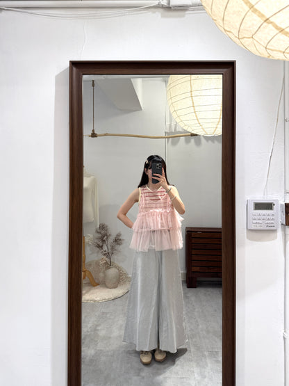 淺灰傘型牛仔裙