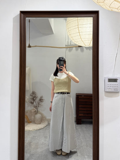 淺灰傘型牛仔裙