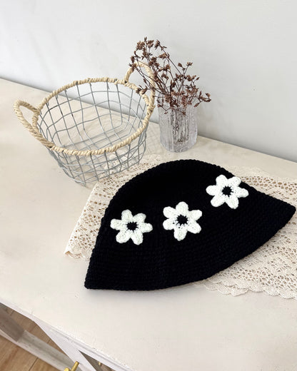 花花針織漁夫帽