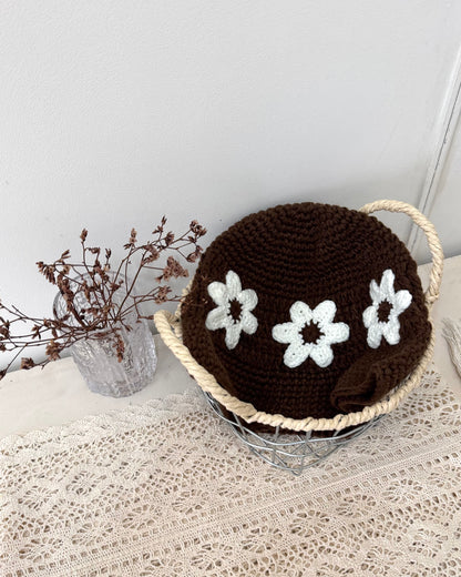 花花針織漁夫帽