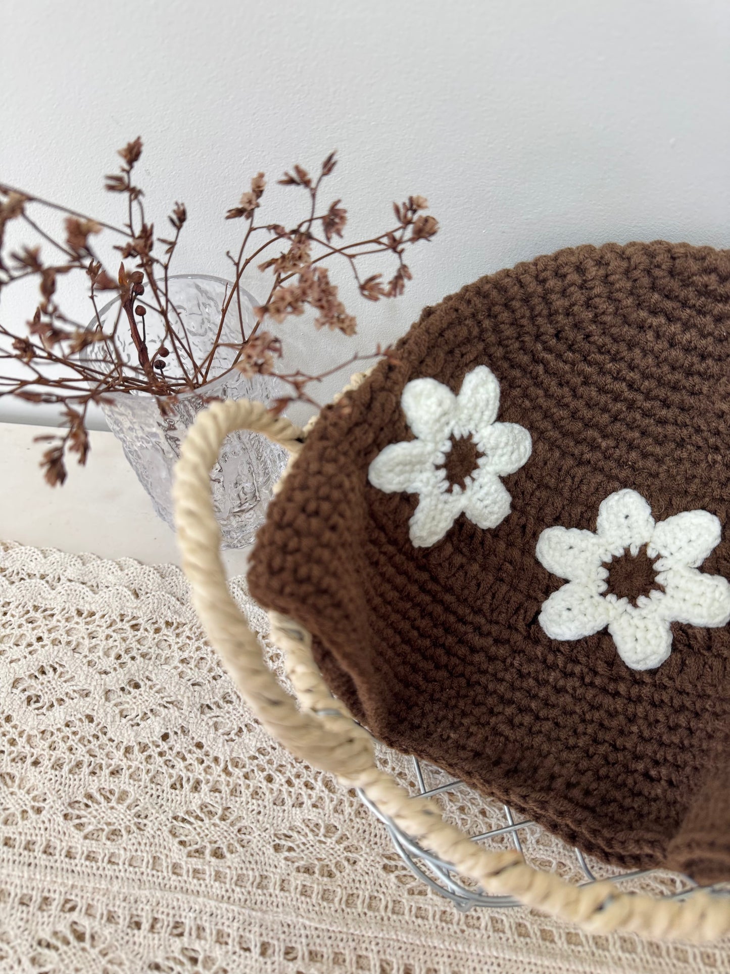 花花針織漁夫帽