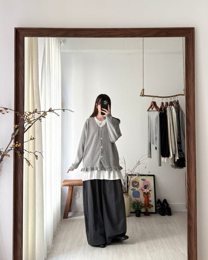 Tofu button cardigan