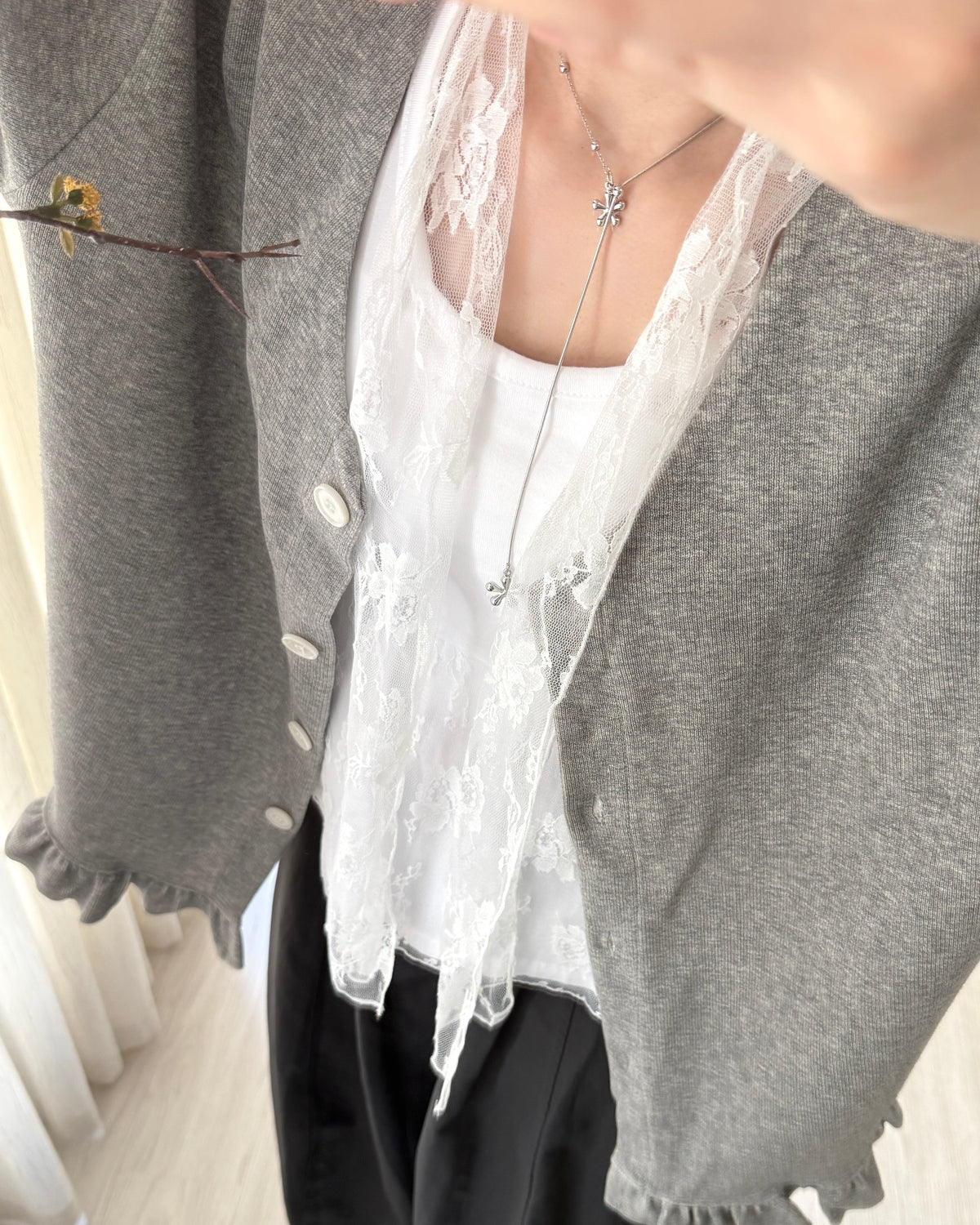 Tofu button cardigan