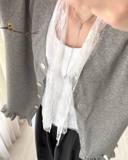 Tofu button cardigan