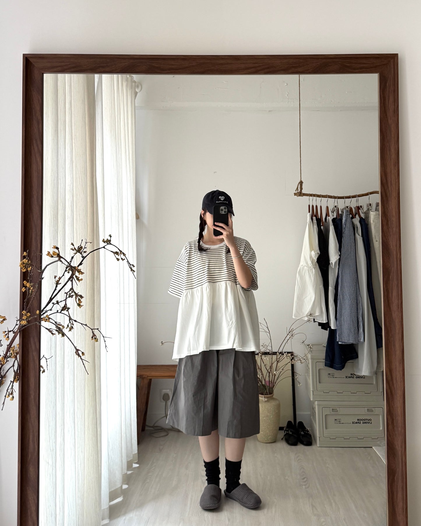 簡約日系間條tee