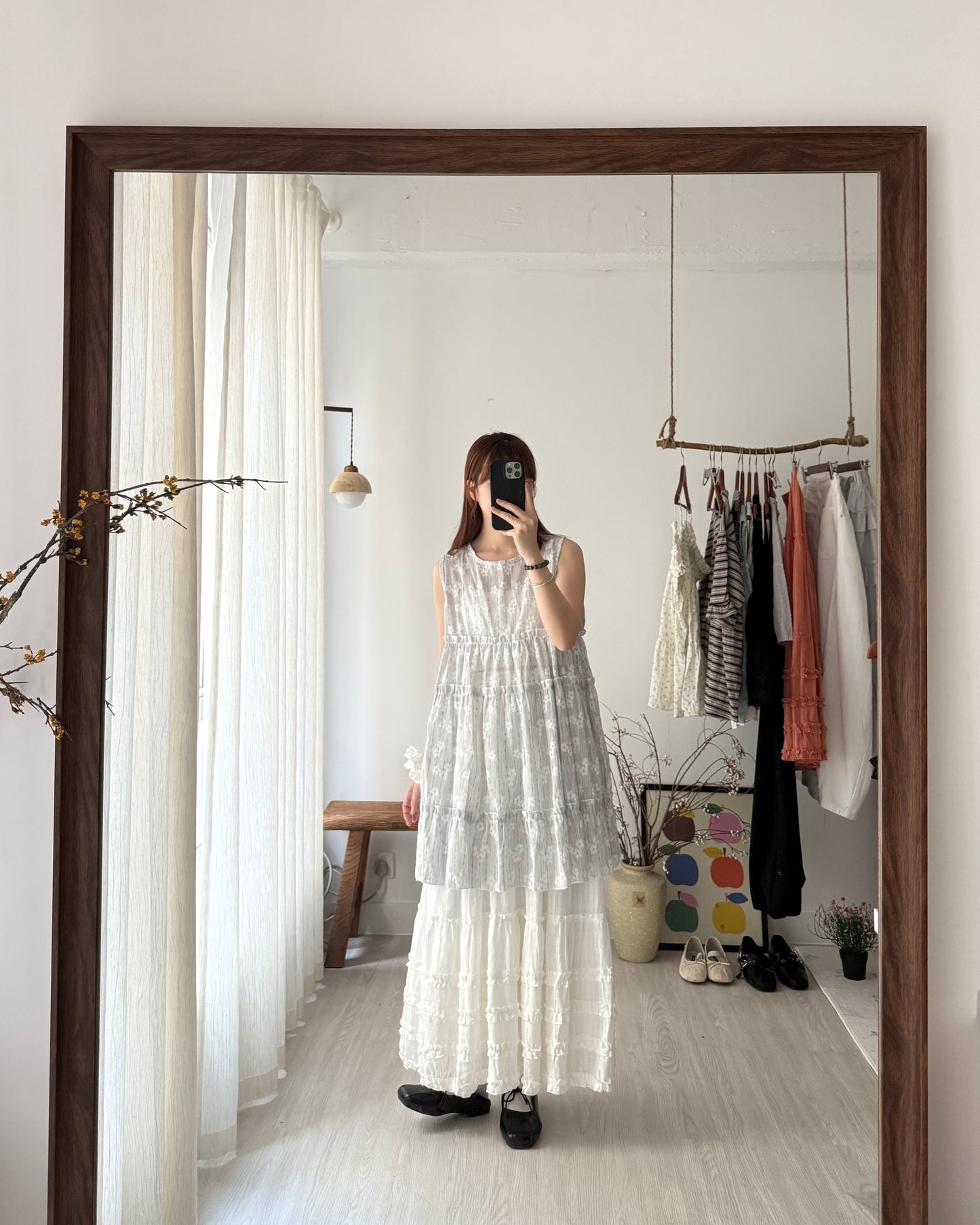 小花花邊背心