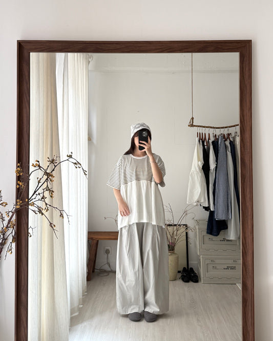 簡約日系間條tee