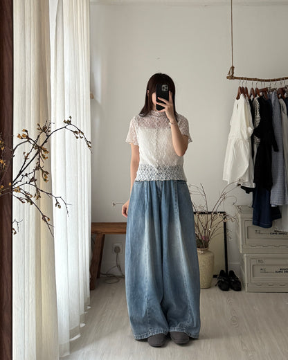 Cozy lace tee🪽(線條前後不同)