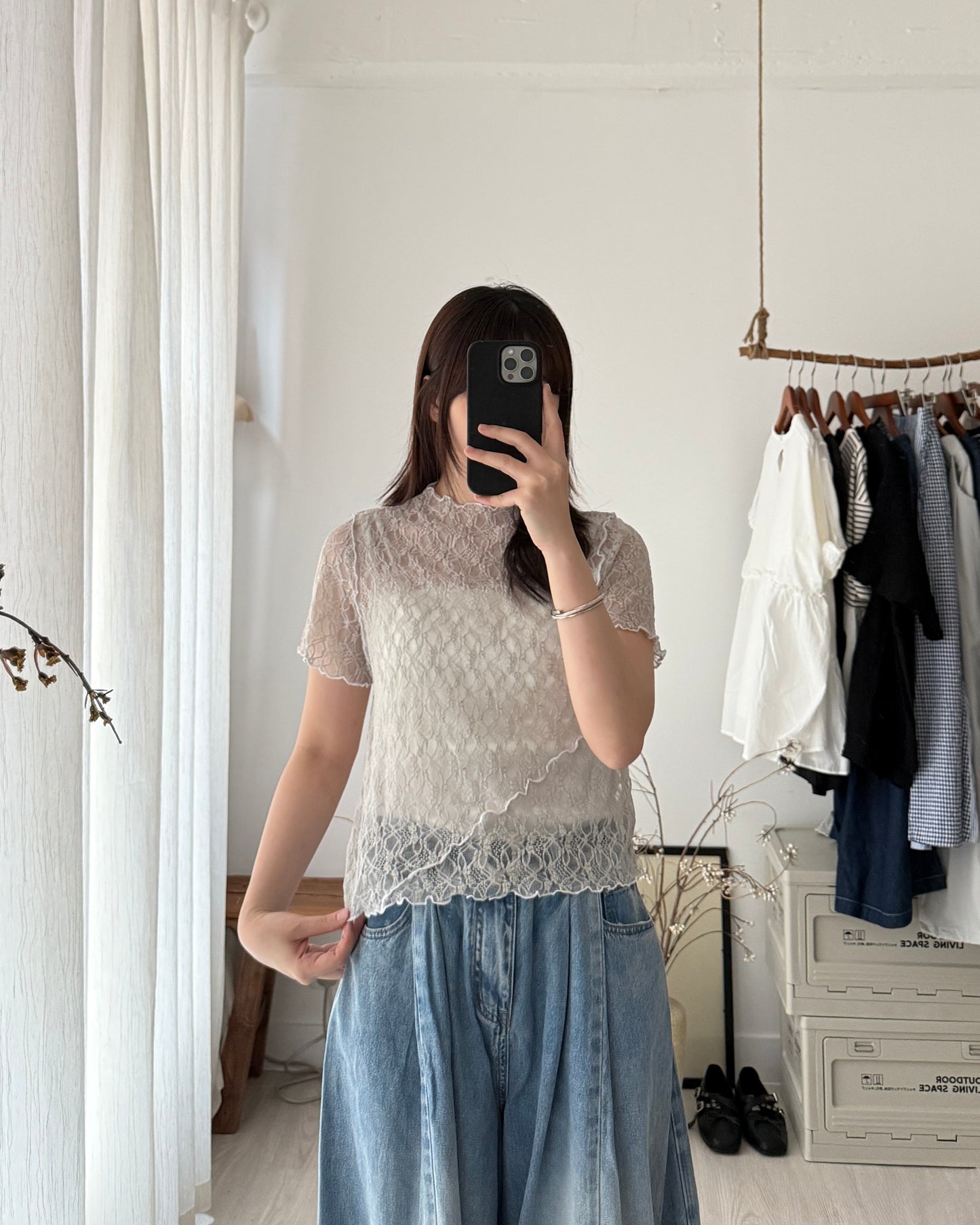 Cozy lace tee🪽(線條前後不同)