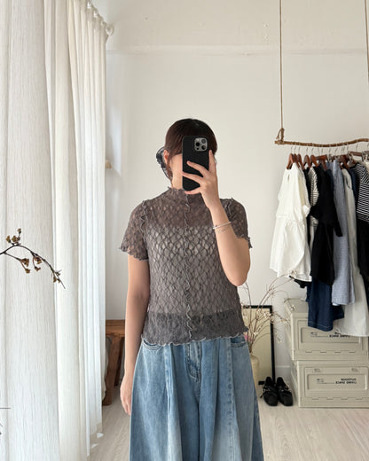 Cozy lace tee🪽(線條前後不同)